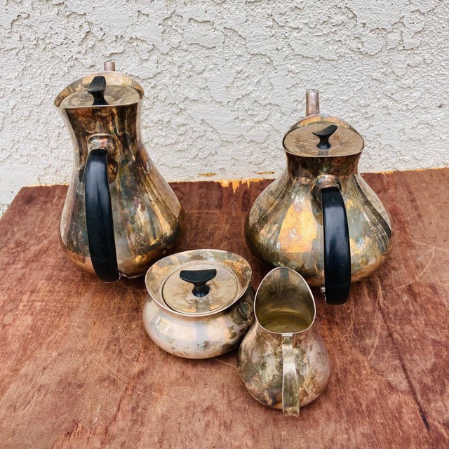 Mid Century 4 Piece Danish Cohr Coffee Tea Set For Sale - Image 4 of 12