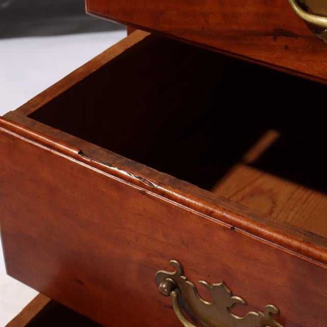 Antique Chippendale Cherry Graduated 4-Drawer Chest C1800 For Sale - Image 13 of 13