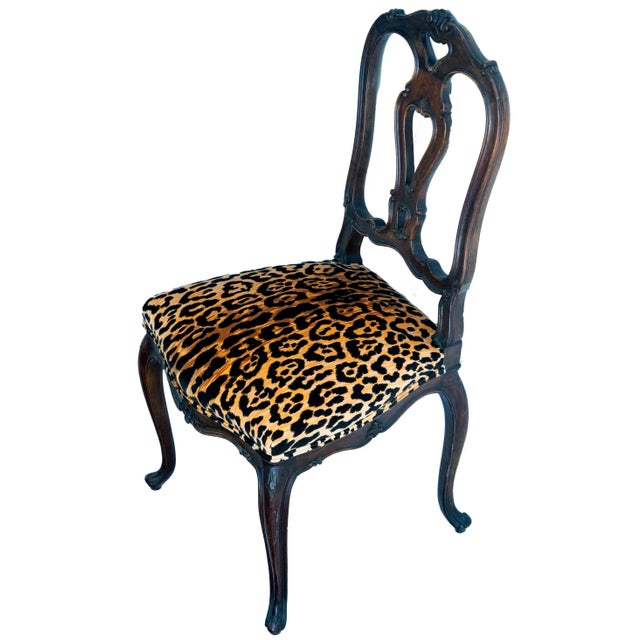 Brown Antique Mahogany Chair With Leopard Velvet For Sale - Image 8 of 8