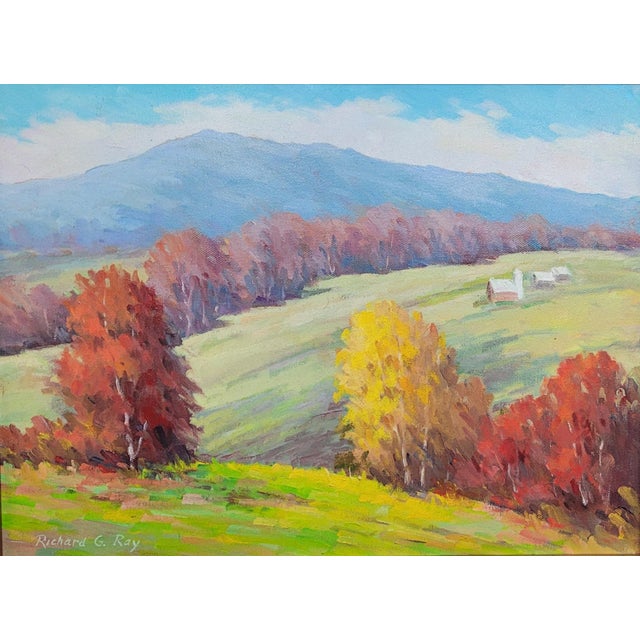 Contemporary 1980s Pair Vintage Oil Painting in Gold Leaf Frames For Sale - Image 3 of 10