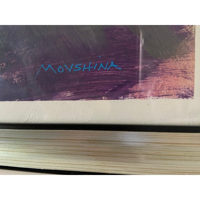 Contemporary Contemporary Botanical Acrylic Painting of a Lotus Flower by Marina Movshina, Framed For Sale - Image 3 of 5