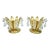 1980's Lycenta Sweden Gold Plated & Crystal Candle Holders, a Pair For Sale