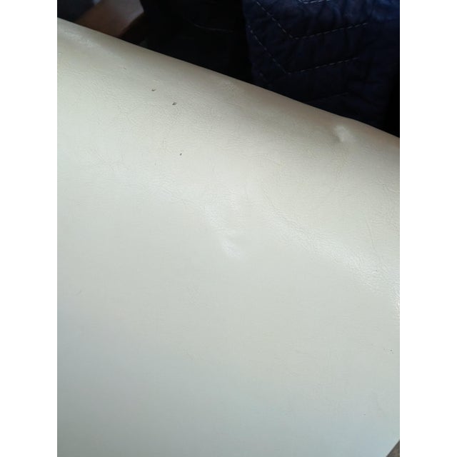 Late 20th Century Off White Chrome Leather Rocking Chair For Sale - Image 9 of 12