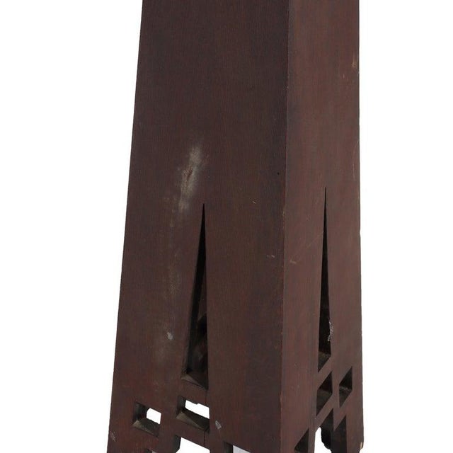 Antique Frank Lloyd Wright School Arts & Crafts Oak Cut Out Plant Stand C1910 Measures - 34.75"H x 12"W x 12"D An example...