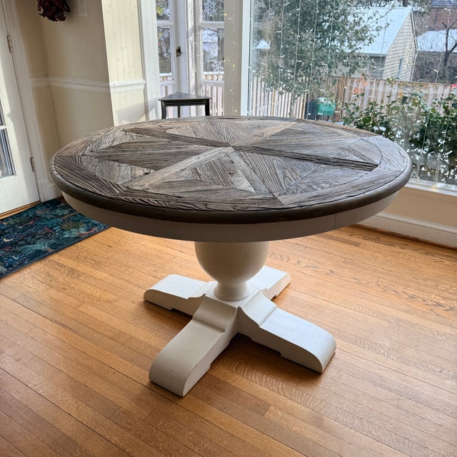 Round Rh Baroque Parquet Dining Table For Sale - Image 10 of 10