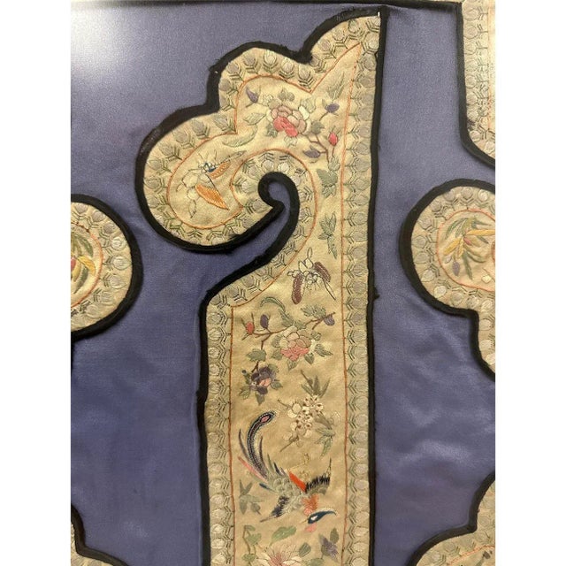 19th Century Antique Chinese Framed Groups of Textile Embroidery Pieces For Sale In Los Angeles - Image 6 of 12