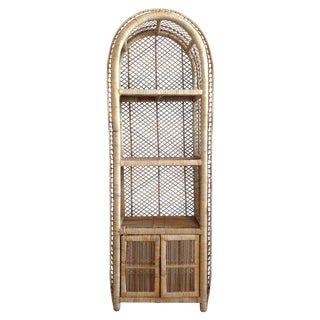Natural Rattan Bamboo Etagere For Sale