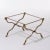 Hollywood Regency 1970s Hollywood Regency Brass, Steel, and Glass X-Form Side Table For Sale - Image 3 of 11