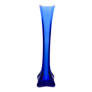 Vintage Mid Century Modern Cobalt Blue Cased Glass Bud Vase
