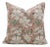Fabdivine Floral Printed Pure Linen Linen Pillow Cover 14x14 Inches, Papaya Leaf For Sale