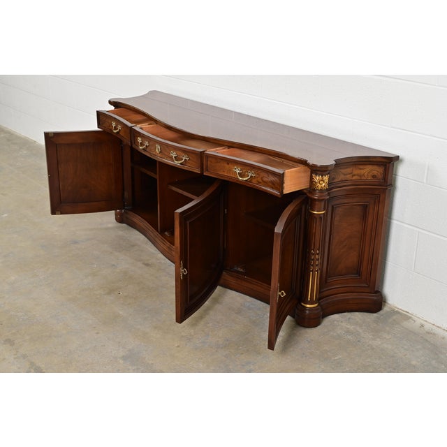 Karges French Regency Louis XVI Carved Walnut and Parcel Gilt Sideboard or Bar Cabinet For Sale In South Bend - Image 6 of 13