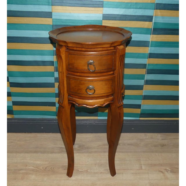 Vintage Round Side Table with Drawers, 1960s For Sale - Image 13 of 13