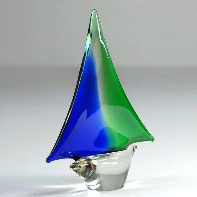 Mid-Century Modern Vintage Murano Sailboat, 1970s For Sale - Image 3 of 8