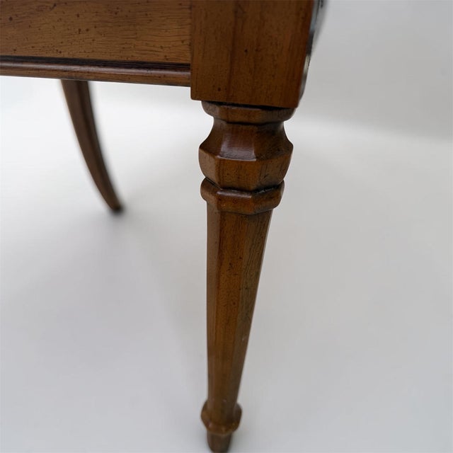 Brown Vintage Drexel French Provincial Cane Back Dining Chair Newly Upholstered For Sale - Image 8 of 8