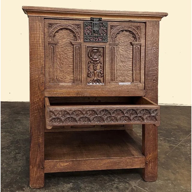 Chestnut Antique Neoclassical Revival Raised Cabinet ~ Dry Bar For Sale - Image 8 of 12