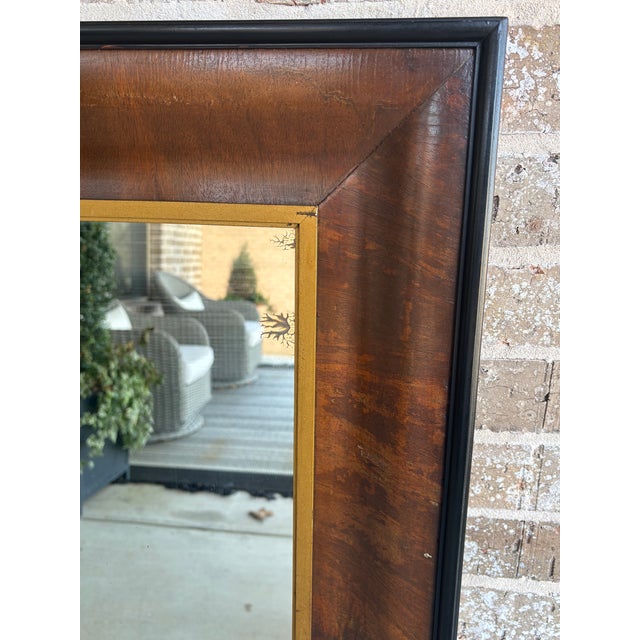 Wood Antique Large Scale Early 19th Century American Empire Mahogany & Gilt Ogee Wall Mirror For Sale - Image 7 of 18