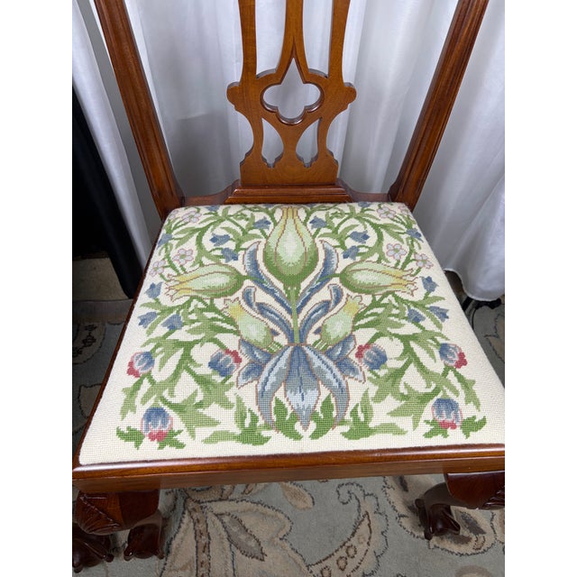Late 20th Century The Georgian Symphony: Symmetrical Queen Anne Desks & Chippendale Ribbon-Back Chairs For Sale - Image 10 of 12