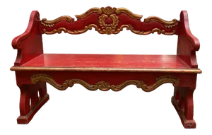 Venetian Red Wooden Bench
