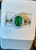 3.5 Carat Oval Natural Zambian Emerald & 1.8 Ct Diamond Ring 14 Karat White Gold For Sale - Image 4 of 8