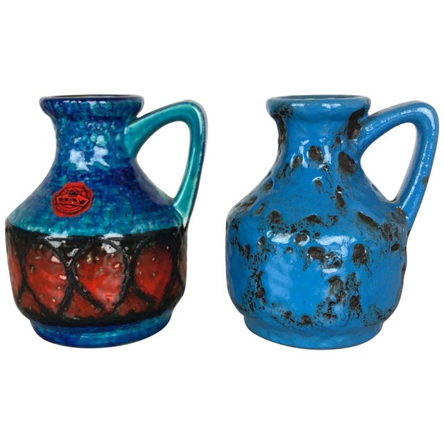 Op Art Multi-Color Pottery Vases from Bay Kermik, Germany, Set of 2 For Sale - Image 15 of 15