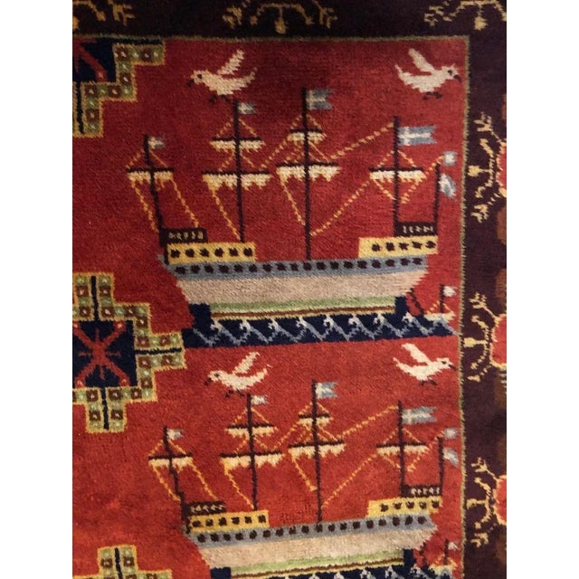 Scandinavian Double Sided Rug with Ships and Seagulls, 1934 For Sale - Image 11 of 16