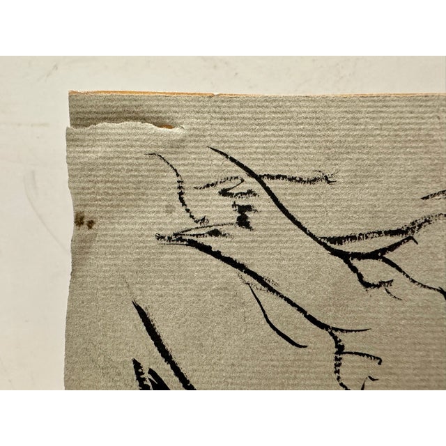 Henry Emil Salloch Original Drawing on Paper Mid-Century Modern Urban Back Alley Ink S Ketch, 1946. For Sale - Image 4 of 7