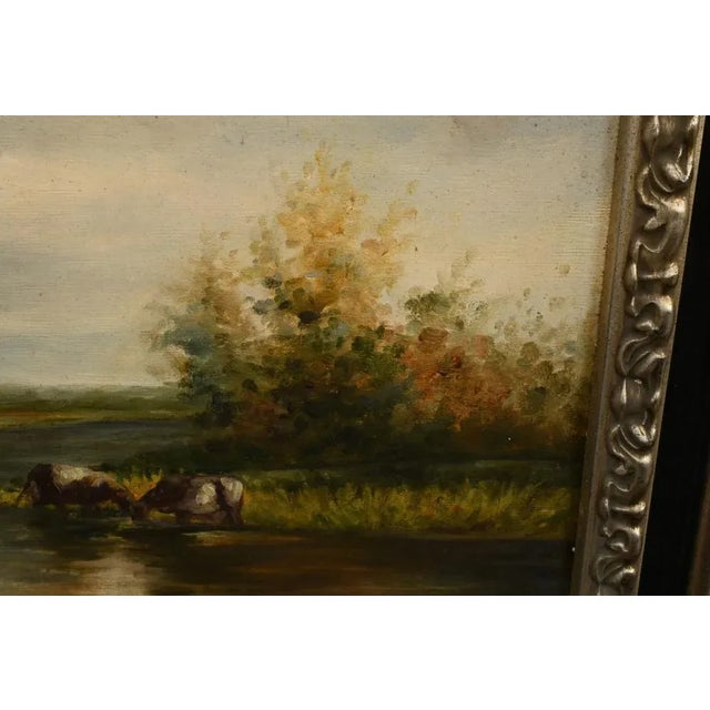 Victorian Artist, Pastoral River Scene, 1980s, Oil on Canvas, Framed For Sale - Image 5 of 9