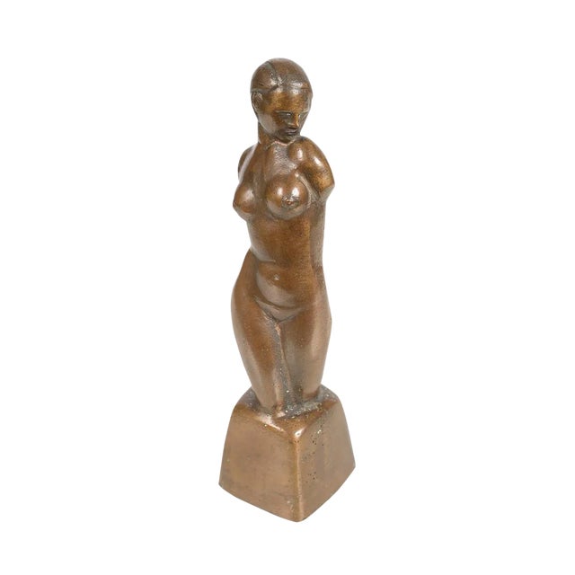 After Tamara De Lempicka -Art Deco Nude Female- Solid Bronze Sculpture, 1930 For Sale