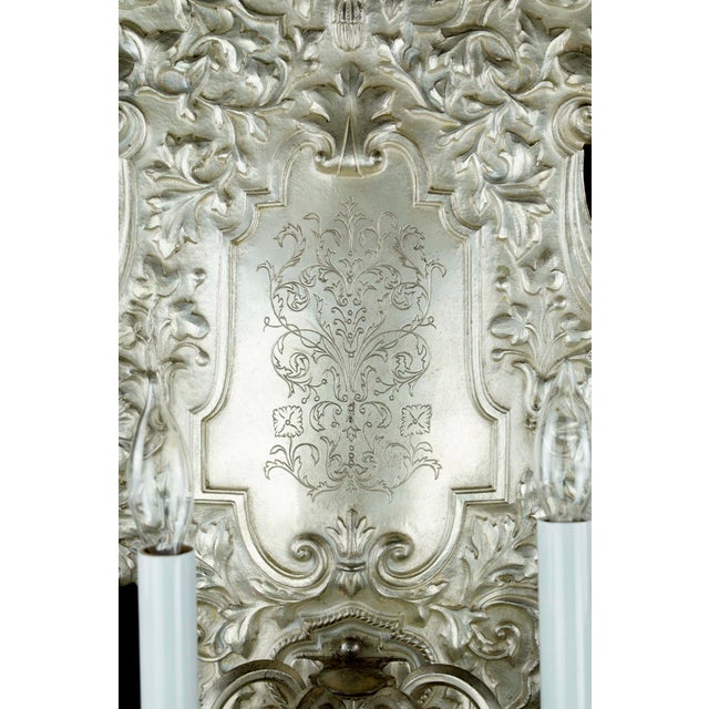 Silver 1890s Restored E.F. Caldwell Oversized Silvered Bronze Sconces by - a Pair For Sale - Image 8 of 14