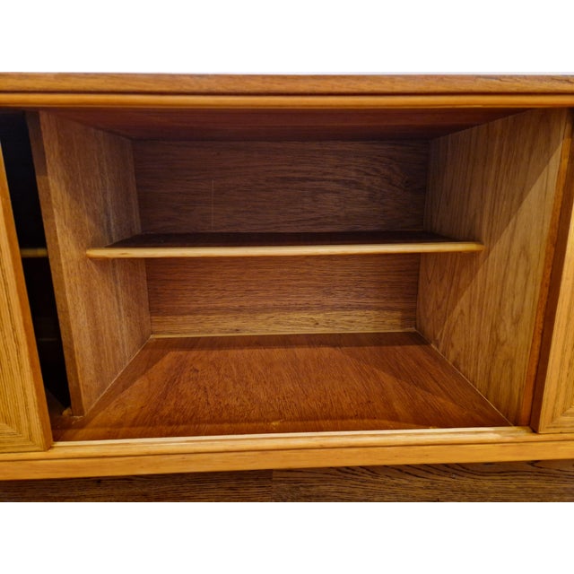 Wood Mid-Century Blonde Sideboard with Sliding Doors, 1960s For Sale - Image 7 of 18