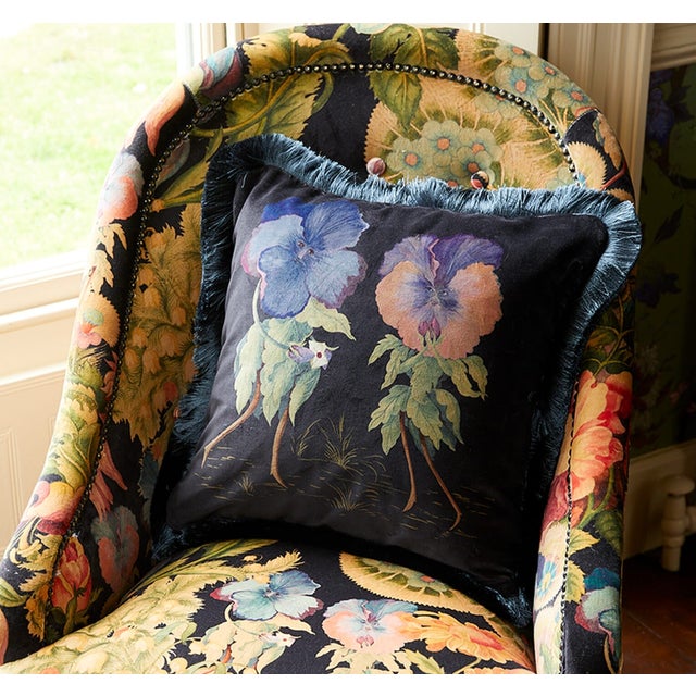 House of Hackney House of Hackney Love Letter Medium Fringe Velvet Cushion - Noir For Sale - Image 4 of 4