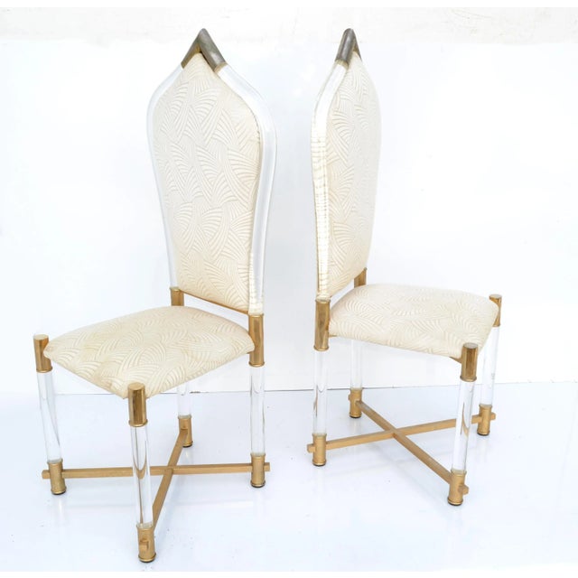 Charles Hollis Jones Mid-Century Modern Lucite X Base Dining Chair - Set of 6 For Sale In Miami - Image 6 of 12
