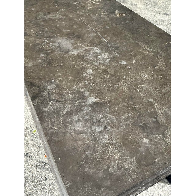 Metal Vintage Regency Stone Top Cafe Dining Table For Sale - Image 7 of 12