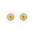 Not Yet Made - Made To Order 14k Gold Round Statement 1 Carat Yellow Sapphire Diamond Stud Earrings- A Pair For Sale - Image 5 of 11