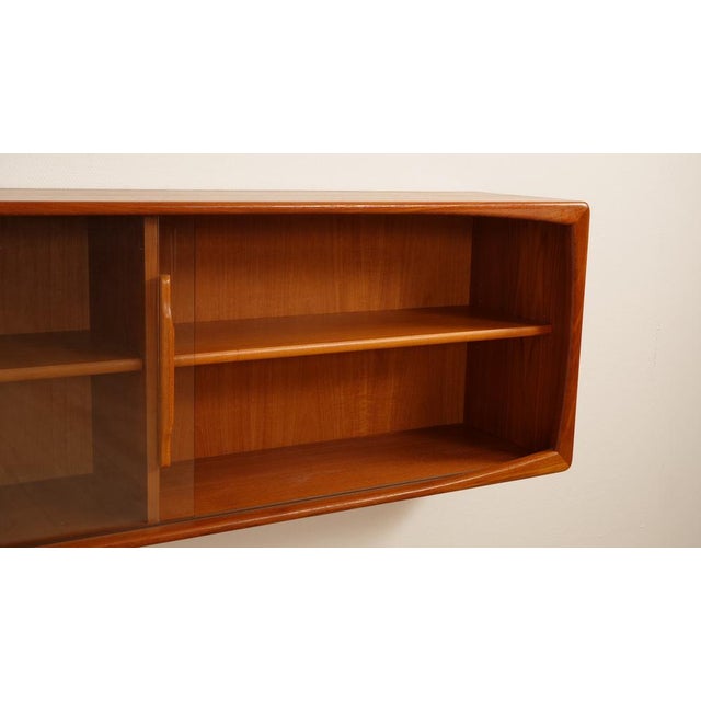 Vintage Teak Floating Sideboard with Glass Doors, 1960s For Sale - Image 11 of 13
