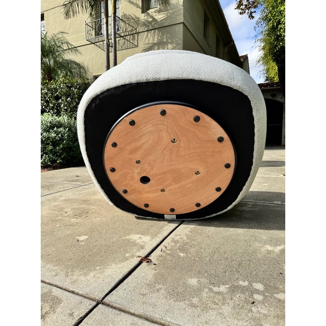 West Elm Cozy Upholstered Swivel Chair For Sale - Image 11 of 12