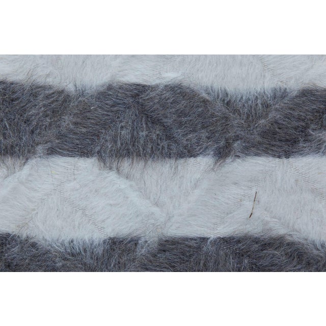 Modern Striped Shaggy Handmade Goat Hair Rug by Doris Leslie Blau For Sale - Image 4 of 5