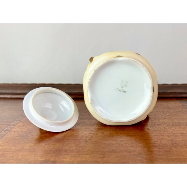 Metal Antique Art Nouveau Jaeger & Co. Bavarian, A. Koch Grape Motif Porcelain Dessert Trio For Sale - Image 7 of 12