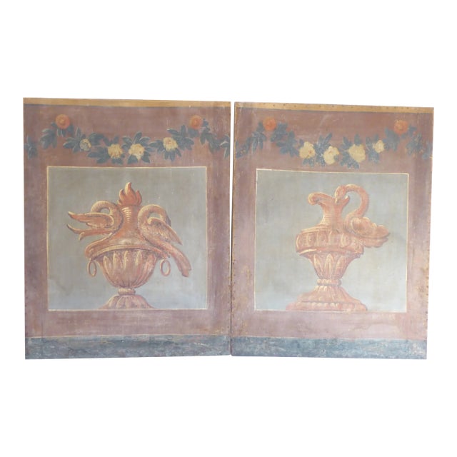 18th Century French Blue Gray Screen Panels - a Pair For Sale