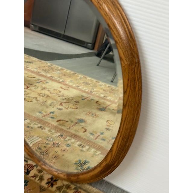 Late 20th Century Oak Wood Framed Wall Mirror, Late 20th Century For Sale - Image 5 of 12