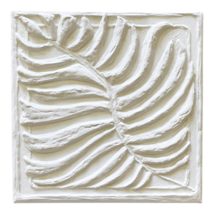 Textured Plaster Botanical Leaf Wall Art – Clay Bas Relief by Tatiana Duperault Wabi Sabi Japandi Decor