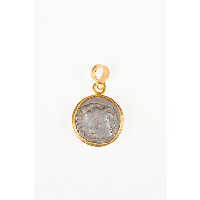 Ancient Greek Drachm Pendant For Sale - Image 4 of 10