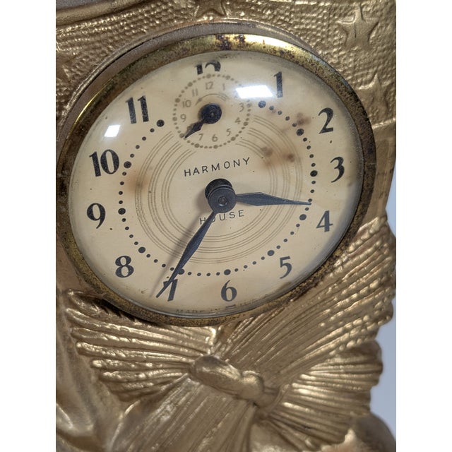 Rare Antique Gilded Commerce Mantle Clock by Golden Novelty MFG C 1885 For Sale - Image 9 of 11