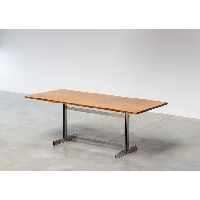 Wood Dining Table by Jules Wabbes, Belgium, 1970s For Sale - Image 7 of 9