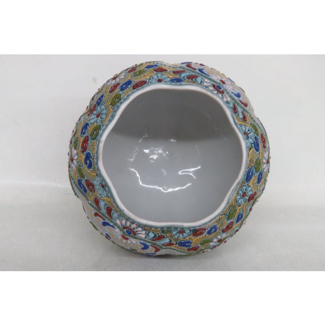 Moriage Nippon Style Hand Painted Vase For Sale - Image 9 of 13