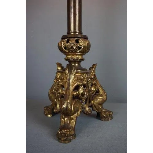 Gold Large Gold-Colored Table Lamp For Sale - Image 8 of 9