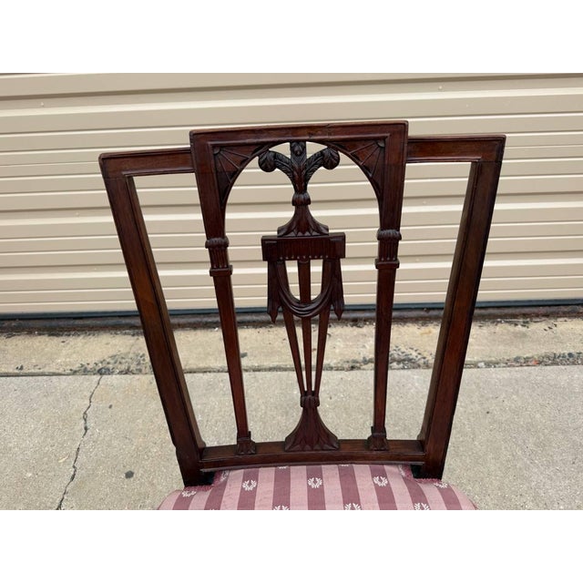 Wood Antique American Federal Style Square Back Side Chair For Sale - Image 7 of 12