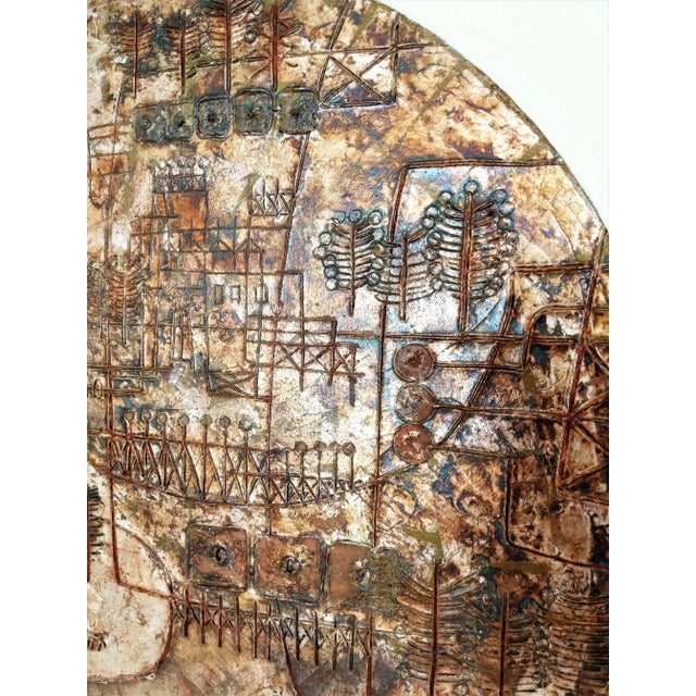 Bronze Heshi Yu Abstract Cityscape Modernist Artwork Canvas Signed For Sale - Image 8 of 12