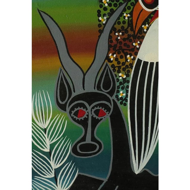 Modern Saidi Nakoko, African Tingatinga School Composition, Oil on Canvas, 1970s, Framed For Sale - Image 3 of 6