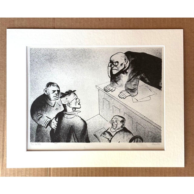 American Vintage 1939 Print in 11x14 Mat, Ready to Frame: "The Judge" by William Gropper For Sale - Image 3 of 3